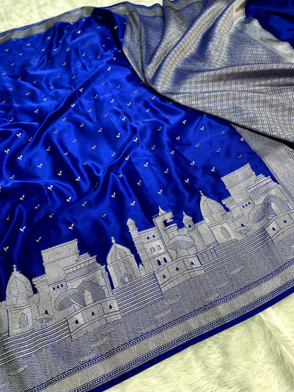 Premium Banarasi Mashru Silk Ganga Ghaat Saree