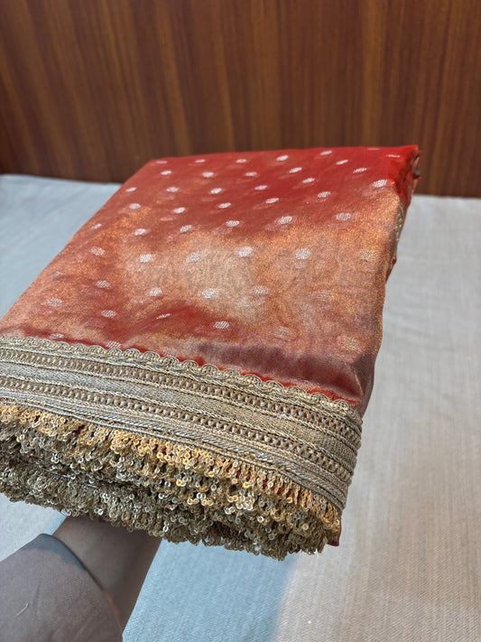 BANARASI DARK PINK TISSUE BOOTY SOFT SILK SAREE