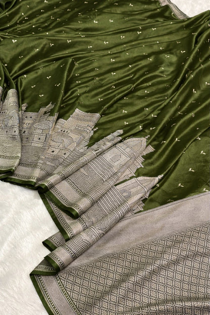 Premium Banarasi Mashru Silk Ganga Ghaat Saree