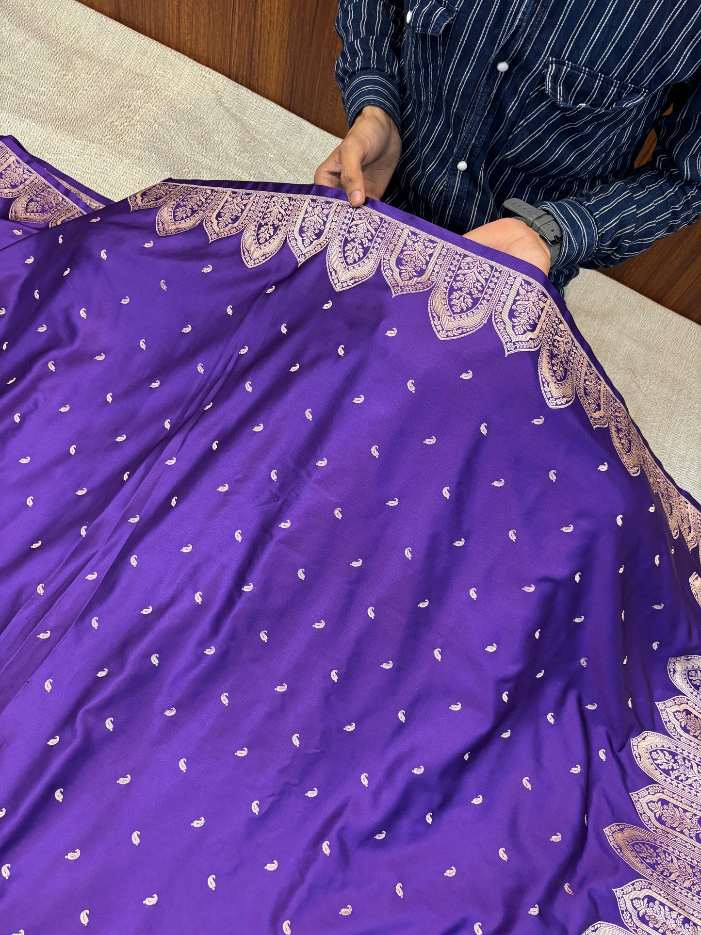 Premium Mashru Kataan Silk Heritage Woven Bridal Red Banarasi Saree