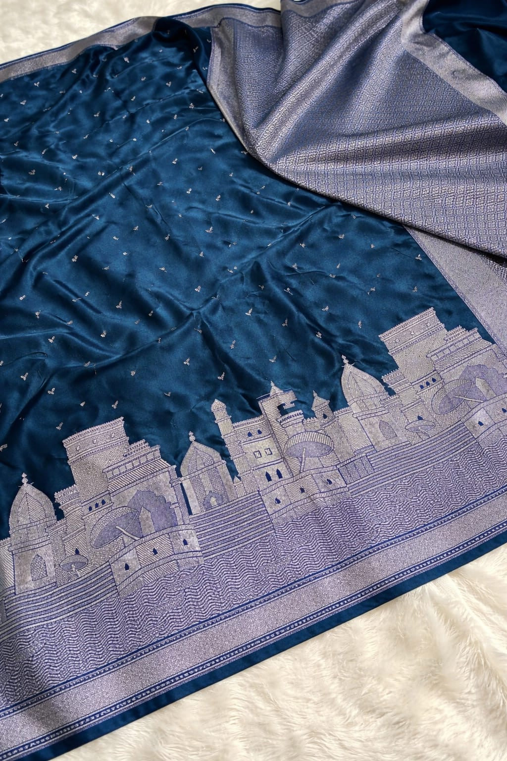 Premium Banarasi Mashru Silk Ganga Ghaat Saree
