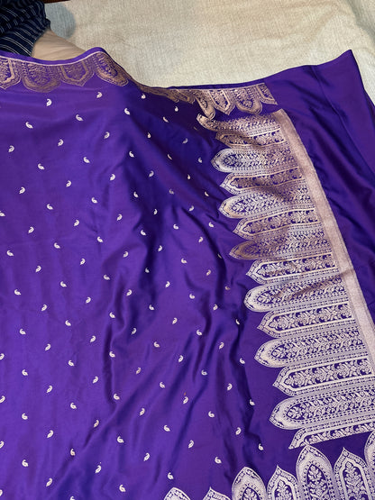Premium Mashru Kataan Silk Heritage Woven Bridal Red Banarasi Saree