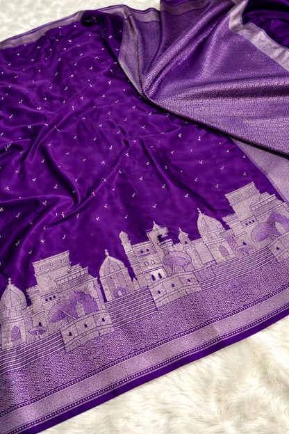 Premium Banarasi Mashru Silk Ganga Ghaat Saree