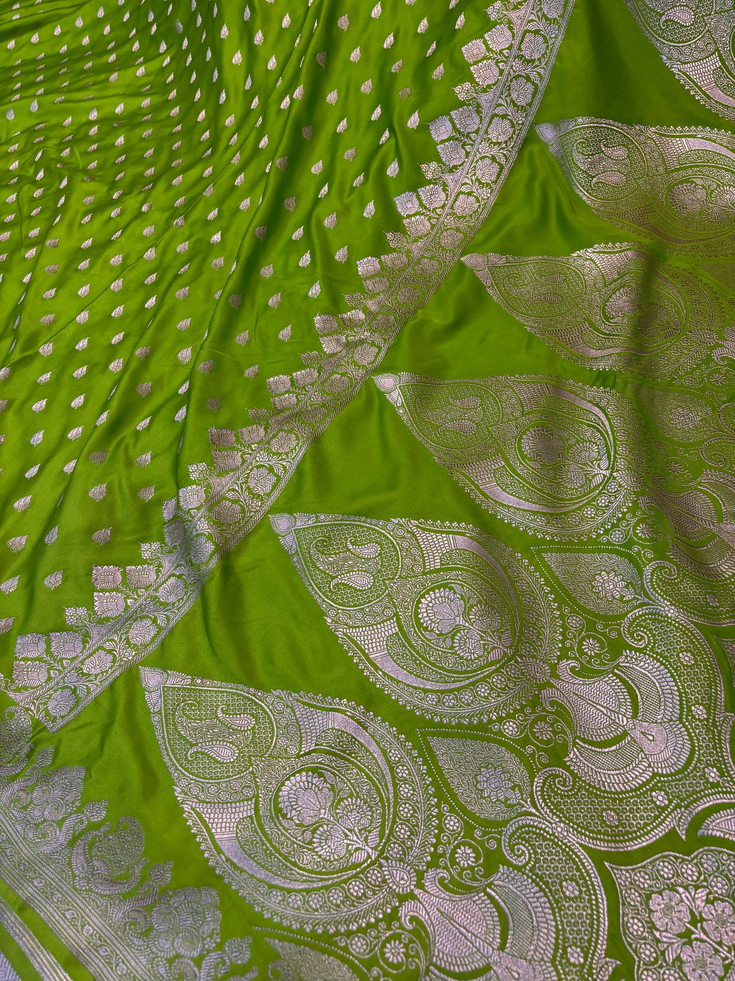 Premium Vibrant Orange Banarasi Mashru Silk Saree