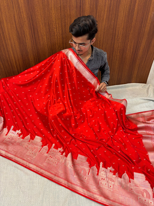Premium Banarasi Mashru Silk Ganga Ghaat Saree