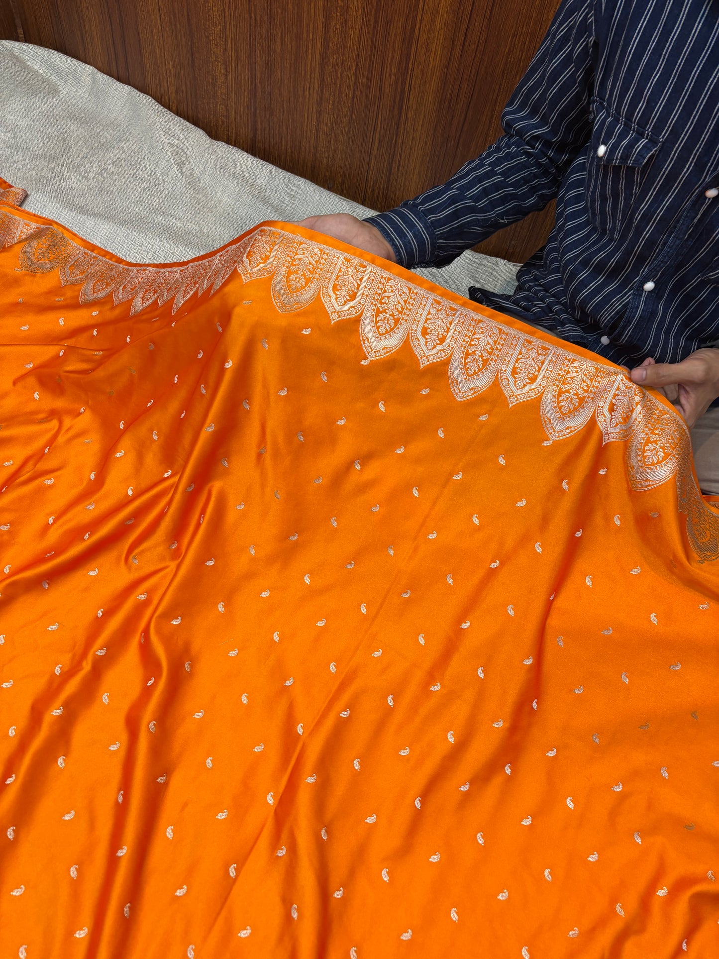 Premium Mashru Kataan Silk Heritage Woven Bridal Red Banarasi Saree