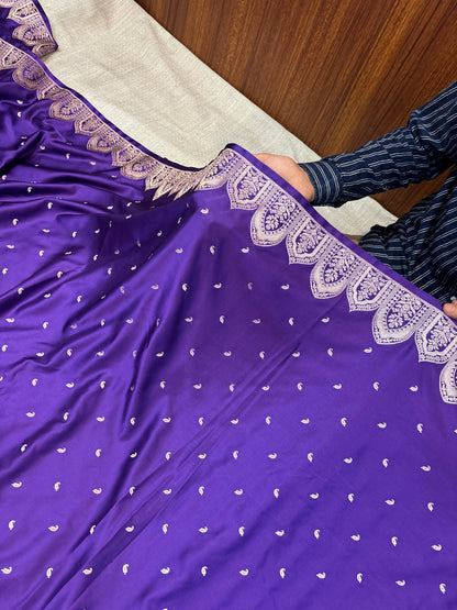 Premium Mashru Kataan Silk Heritage Woven Bridal Red Banarasi Saree