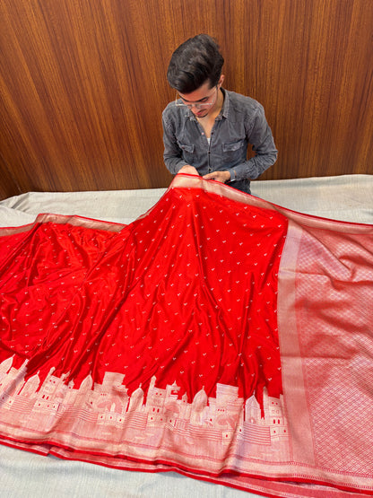 Premium Banarasi Mashru Silk Ganga Ghaat Saree