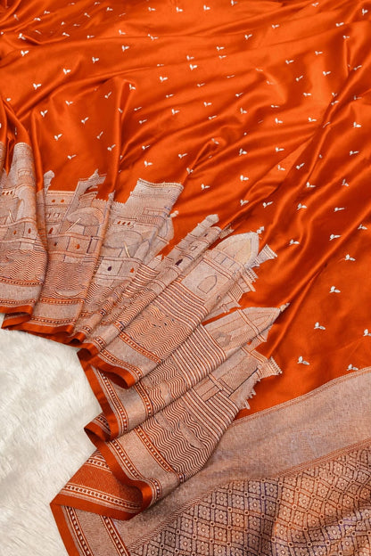 Premium Banarasi Mashru Silk Ganga Ghaat Saree
